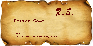 Retter Soma névjegykártya
